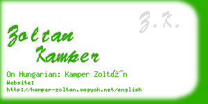 zoltan kamper business card